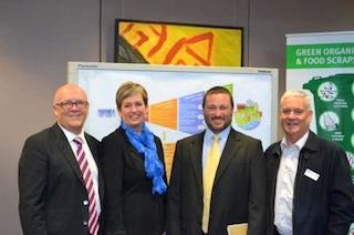 The Marion Team: pictured L-R: Mark Searle , Marion CEO; Felicity Ann-Lewis, Marion Mayor; Cameron Little, KAB Judge; John Phillips, KESAB Executive Director